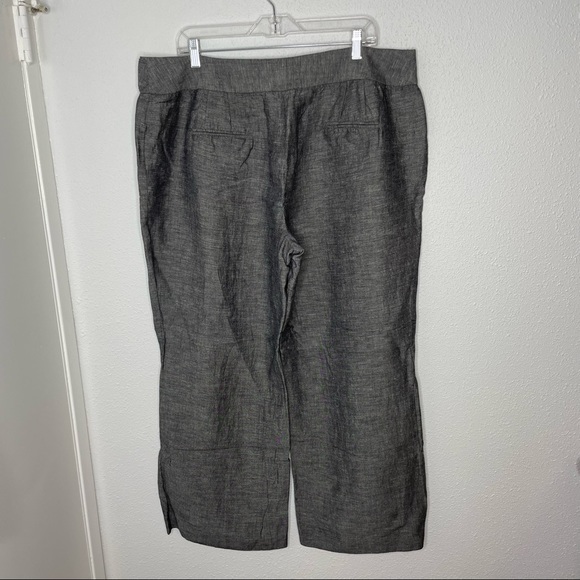 Alfani Women’s Heather Gray Linen Blend Cropped Plus Size Pants size 18W - Picture 9 of 11